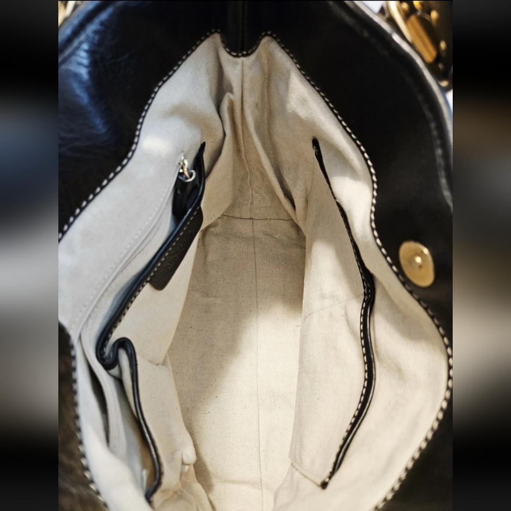 Vintage Michael Kors Black Leather Hobo Tote Bag EUC - Picture 13 of 15
